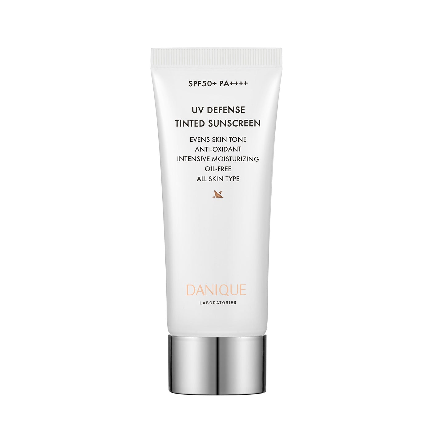 Tube of UV Defense Tinted Sunscreen by Danique Laboratories on a white background